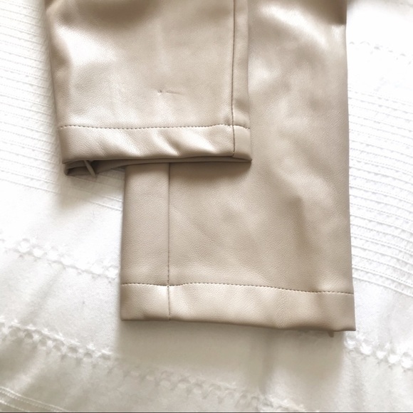 NWT ANTHROPOLOGIE AVEC LES FILLES BEIGE FAUX LEATHER HIGH RISE SKINNY PANTS - S - Picture 10 of 14